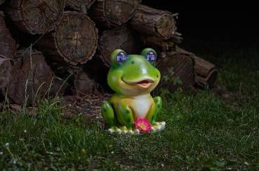 Preview: Solarlicht Zwinkernder Frosch 25 cm